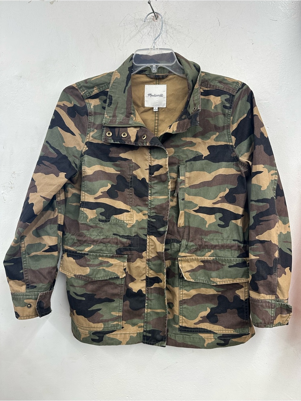 Madewell women’s Camouflage Field Jacket Green Camo multicolor size large